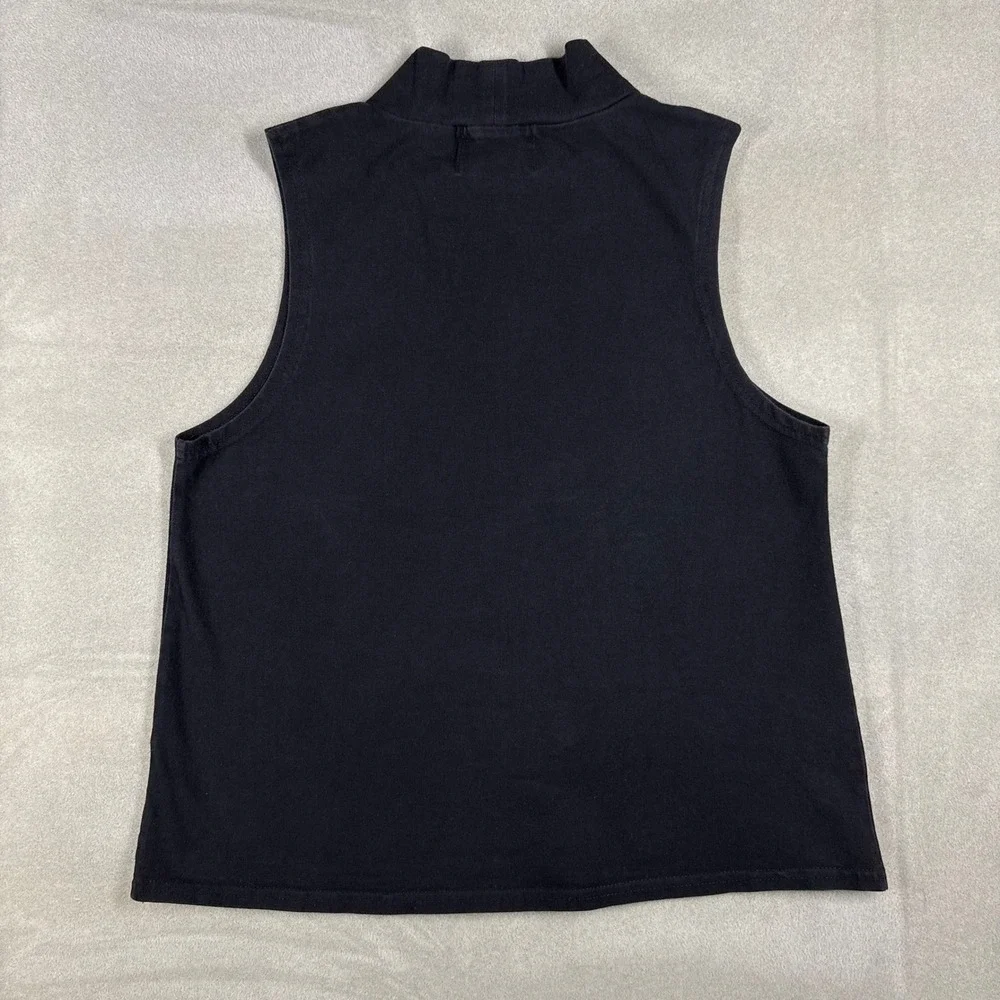 Vintage Stussy Women Black Mock Neck Sleeveless Logo Graphic Tank Top Small - Picture 3 of 5